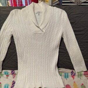 Croft & Barrow White Cowl Neck Sweater